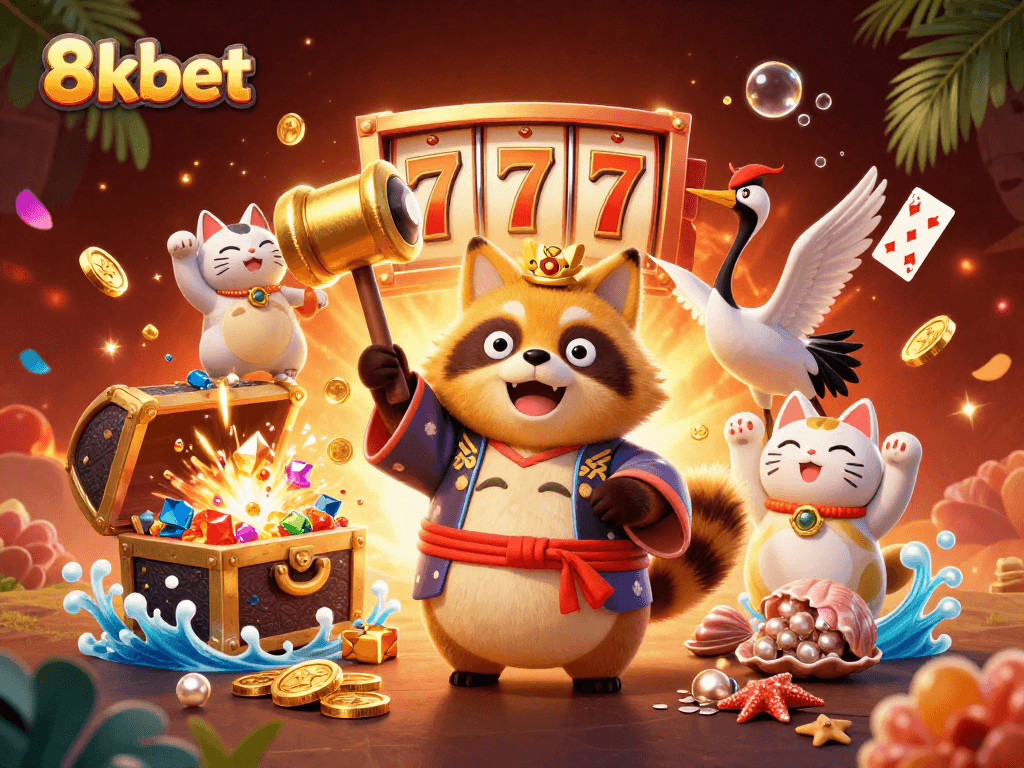 Experience luck at 8xbet with cheerful tanuki, fortune cats, and dynamic casino elements!