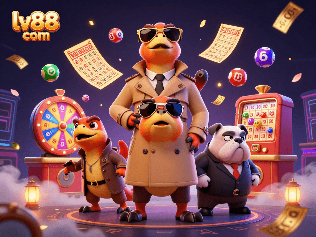 Join the excitement at lv88 com with raptors in disguise entering a VIP casino lounge.