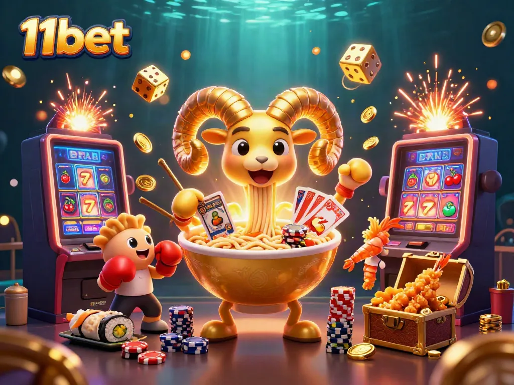 Engage in thrilling moments with 11bet through this vibrant casino illustration featuring dynamic characters and exciting game elements.