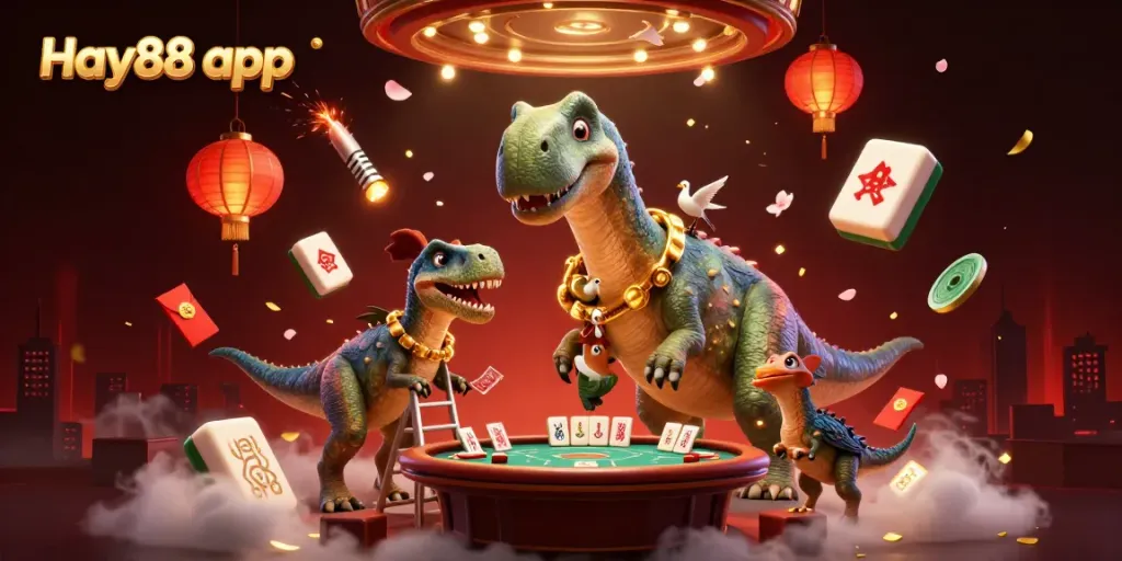 Players engage with the captivating features of Hay88 app in an exciting casino illustration.