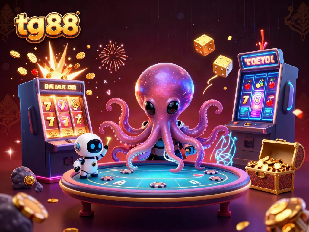 Experience thrilling gaming at tg 88 with the vibrant 3D illustration showcasing poker action and casino excitement.