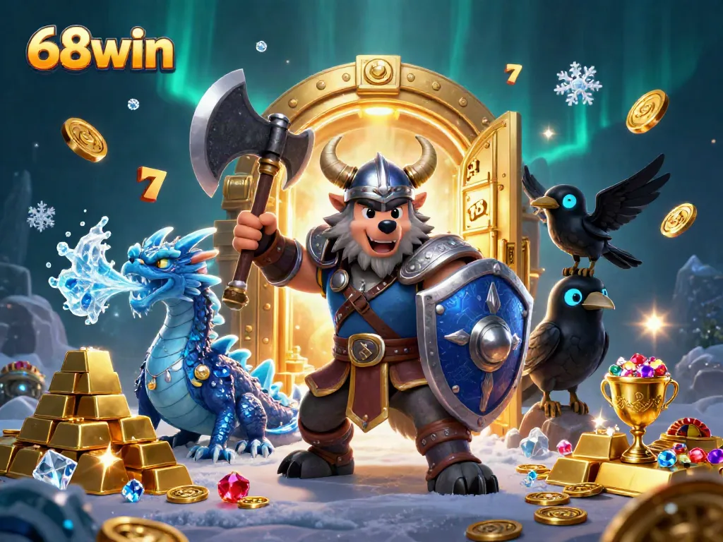 Join the excitement of 68win with unique slot games amidst treasures in a vibrant scene.